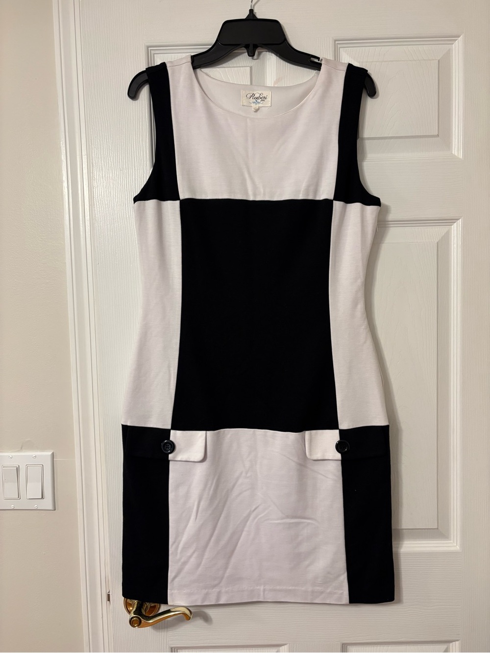 Roxberi Black & White Colorblock Dress